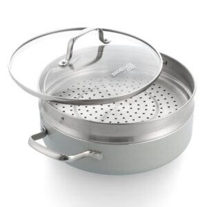 Proline Stoofpan met glazen deksel in stoominzet 26 cm